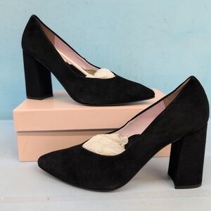 Sole Bliss Paloma Suede Block Heels Women's US 11.5 Black